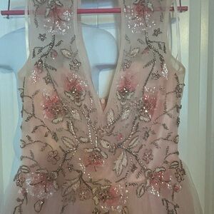 Gianni Bini Blush Pink Floral Embellished Dress